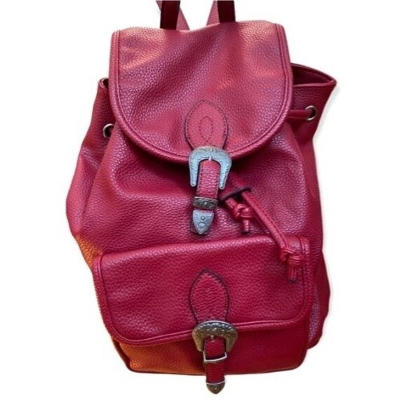 Urban Outfitters Red Western Backpack Faux Leather Boho Festival Bag nwot - Picture 2 of 11